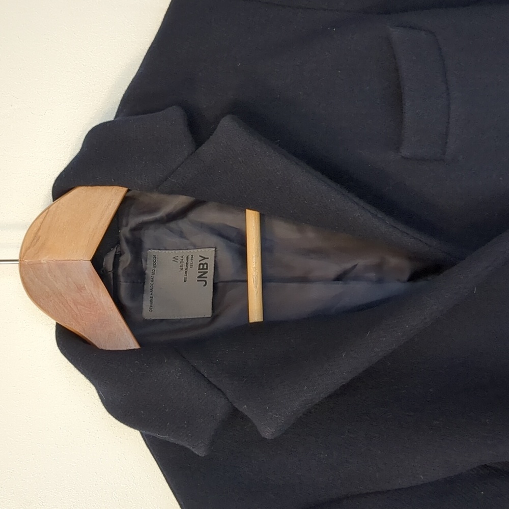 Navy Wool overcoat by JNBY